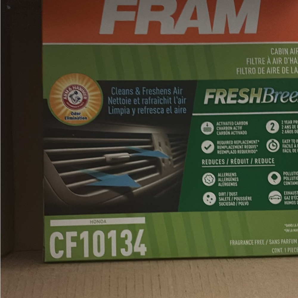 Bundle 3/$15 FRAM FreshBreeze CF10134 Cabin Air Filter - Green